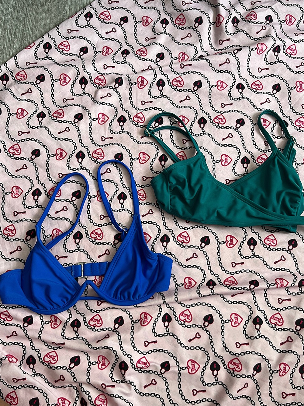 Xhilaration Teal and Royal Blue Bikini Tops